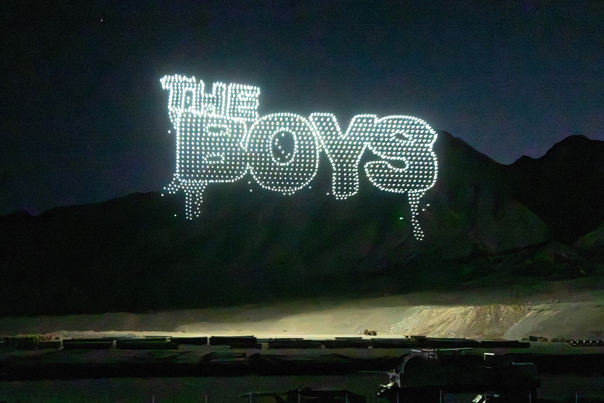 The Boys logo formed by drones during the Amazon Prime activation