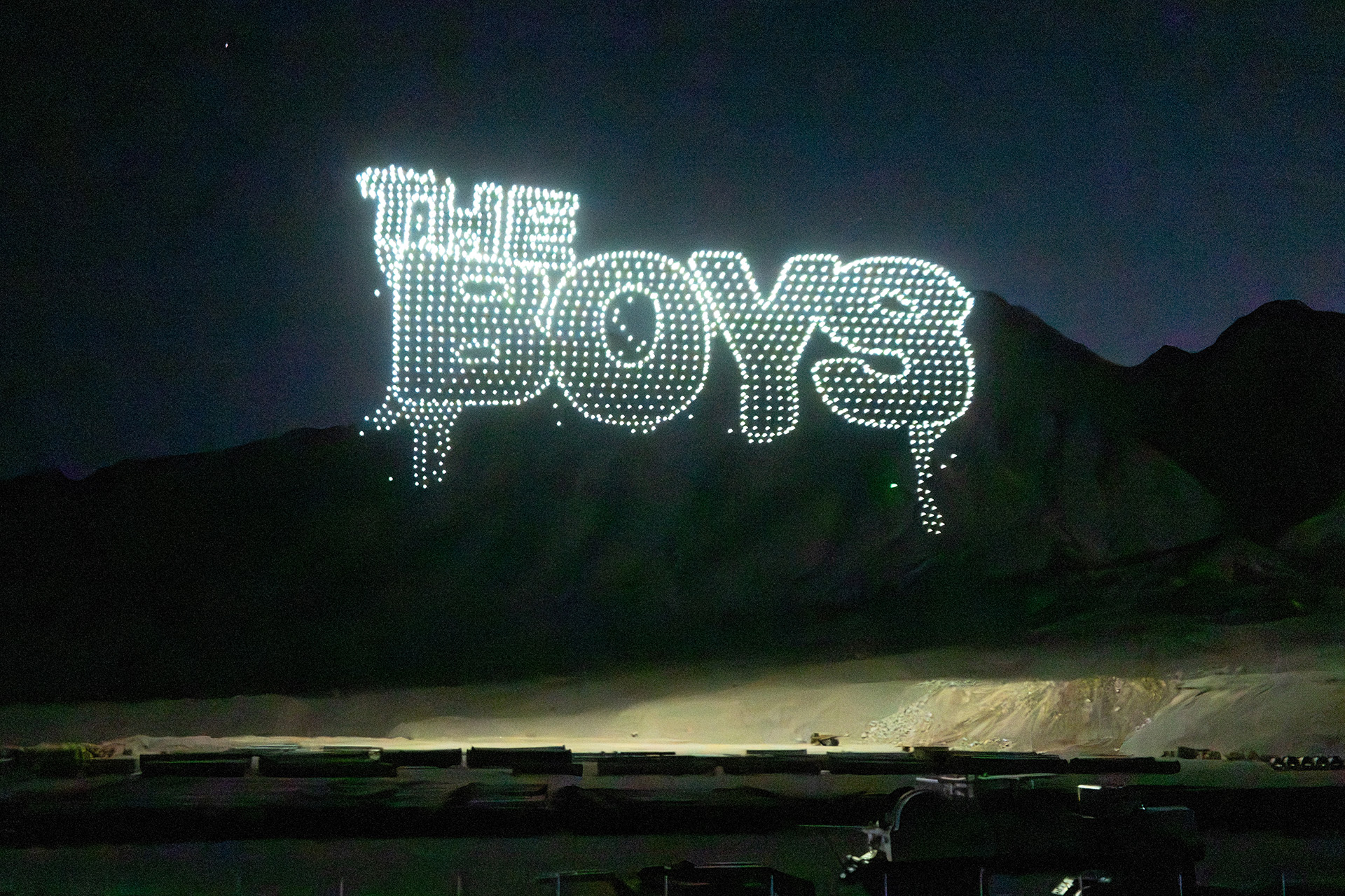 The Boys logo formed by drones during the Amazon Prime activation
